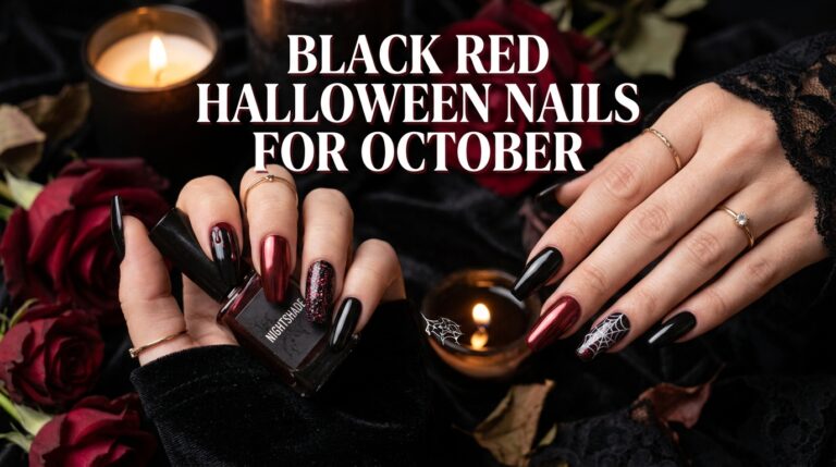 22 Spooky Chic Black Red Halloween Nails for the Perfect October Vibe