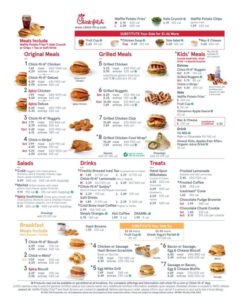 Chick-fil-A Menu With Prices