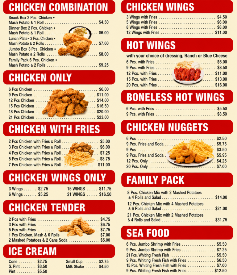 Chicken Express Menu With Prices