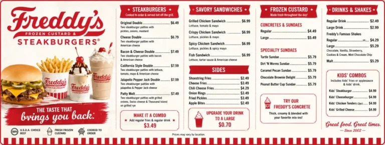 Freddy’s Menu With Prices 2026, Calories, Deals & More