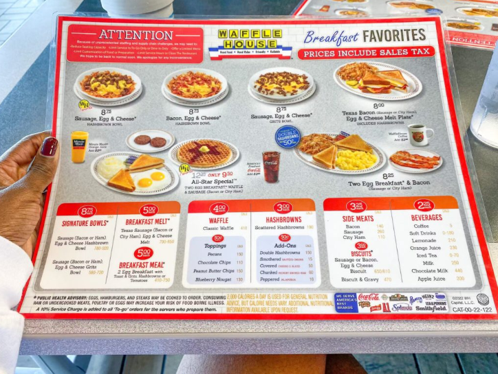 Waffle House Menu With Prices