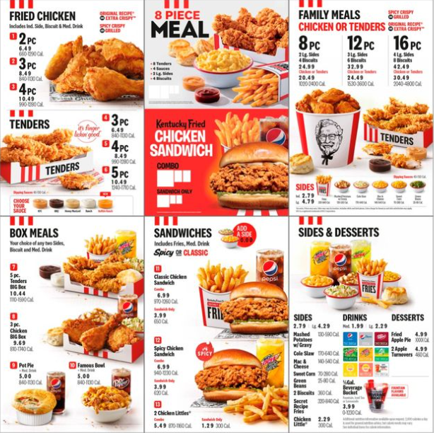 KFC Menu With Prices: Current U.S. Menu 2026
